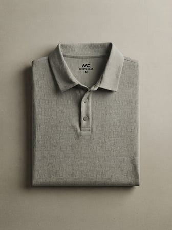Maccali Gri Erkek Dokulu Kısa Kollu Polo Yaka Tişört
