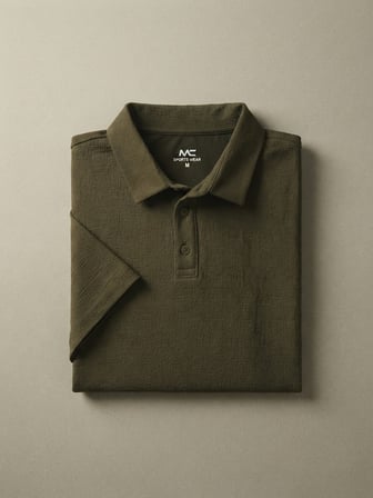 Maccali Haki Erkek Dokulu Kısa Kollu Polo Yaka Tişört