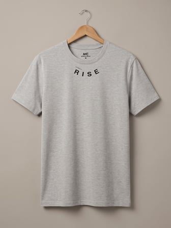 Maccali Gri Erkek Rise Baskılı Bisiklet Yaka Bol Kesim Tişört
