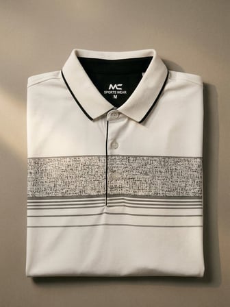Maccali Beyaz Erkek Büyük Beden Dokulu Bantlı Polo Yaka Tişört
