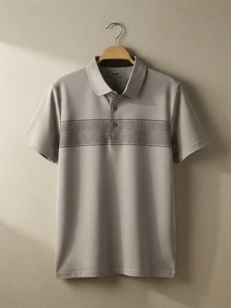 Maccali Gri Erkek Büyük Beden Dokuma Bantlı Polo Yaka Tişört