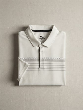 Maccali Beyaz Erkek Büyük Beden Baskı Detaylı Polo Yaka Tişört
