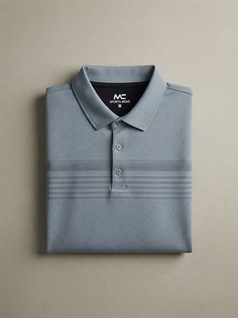 Maccali Buz Mavisi Erkek Büyük Beden Baskı Detaylı Polo Yaka Tişört