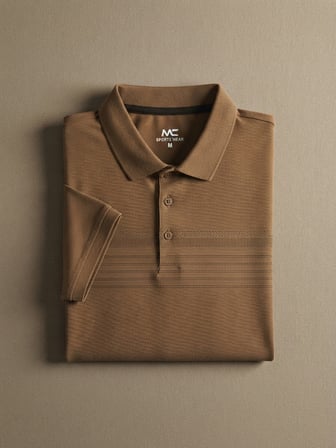 Maccali Kahve Erkek Büyük Beden Baskı Detaylı Polo Yaka Tişört