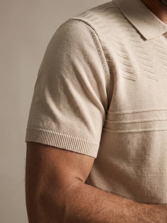 Maccali Krem Erkek Triko Polo Yaka Tişört
