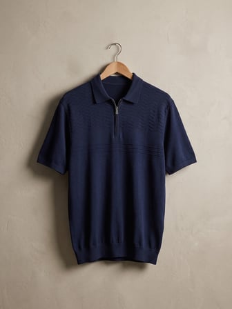 Maccali Lacivert Erkek Triko Polo Yaka Tişört