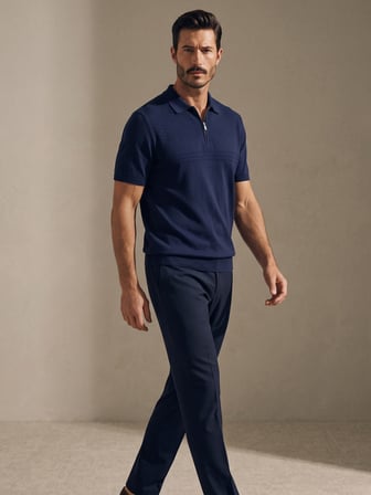 Maccali Lacivert Erkek Triko Polo Yaka Tişört