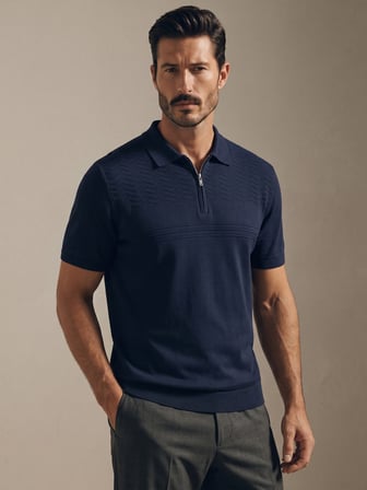 Maccali Lacivert Erkek Triko Polo Yaka Tişört