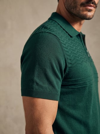 Maccali Yeşil Erkek Triko Polo Yaka Tişört