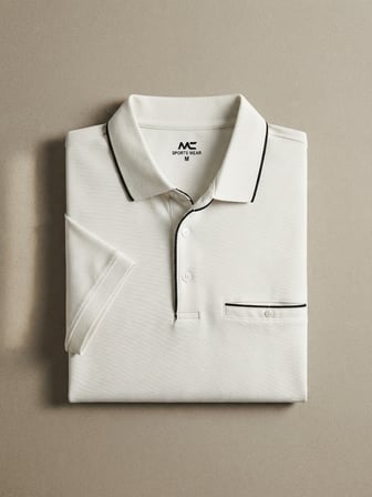 Maccali Beyaz Erkek Düğmeli Cepli Polo Yaka Tişört
