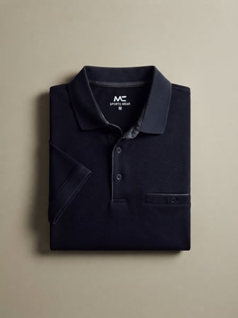Maccali Lacivert Erkek Düğmeli Cepli Polo Yaka Tişört