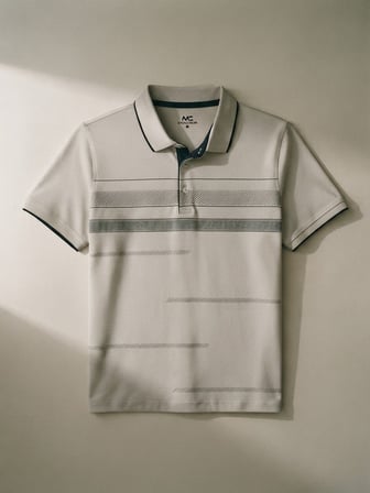 Maccali Gri Erkek Pamuklu Desenli Polo Yaka Tişört