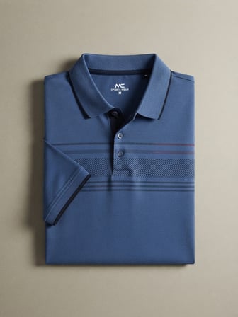 Maccali İndigo Erkek Pamuklu Desenli Polo Yaka Tişört
