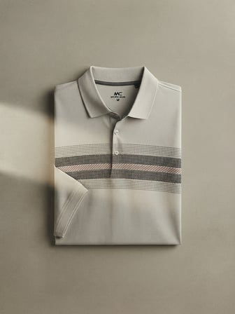 Maccali Gri Erkek Desenli Polo Yaka Tişört