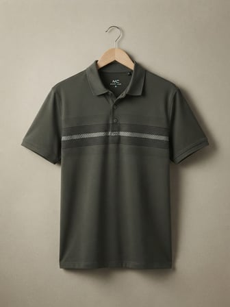 Maccali Haki Erkek Desenli Polo Yaka Tişört