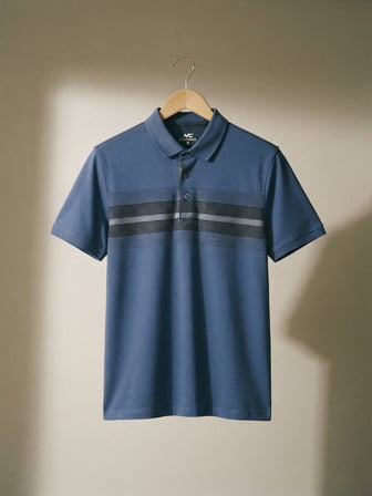 Maccali İndigo Erkek Desenli Polo Yaka Tişört