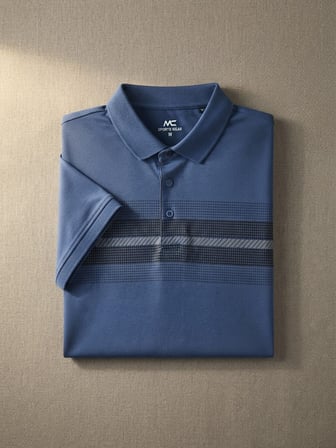 Maccali İndigo Erkek Desenli Polo Yaka Tişört