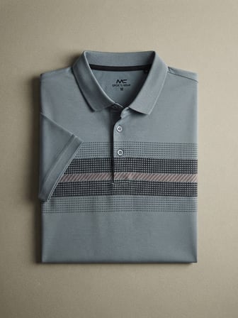 Maccali Mavi Erkek Desenli Polo Yaka Tişört