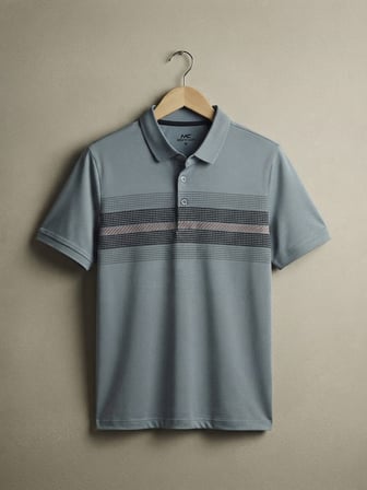 Maccali Mavi Erkek Desenli Polo Yaka Tişört