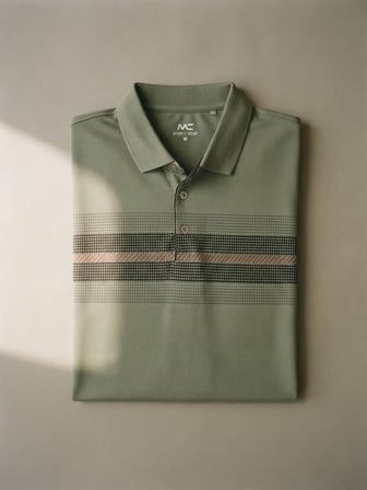 Maccali Yeşil Erkek Desenli Polo Yaka Tişört