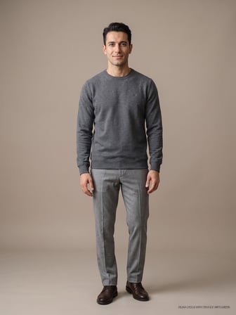 Maccali Antrasit Erkek İki İplik Bisiklet Yaka Sweatshirt