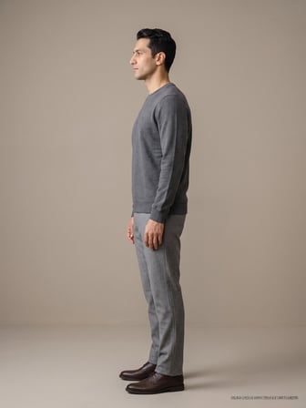 Maccali Antrasit Erkek İki İplik Bisiklet Yaka Sweatshirt