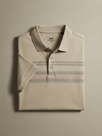 Maccali Bej Erkek Desenli Polo Yaka Tişört