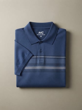 Maccali İndigo Erkek Desenli Polo Yaka Tişört