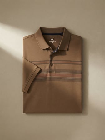 Maccali Kahve Erkek Desenli Polo Yaka Tişört