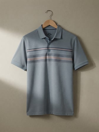 Maccali Mavi Erkek Desenli Polo Yaka Tişört