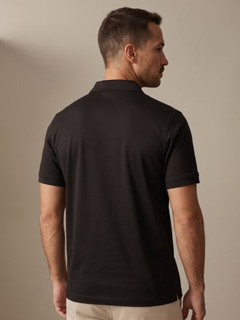 Maccali Siyah Erkek Desenli Polo Yaka Tişört