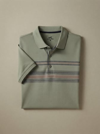 Maccali Yeşil Erkek Desenli Polo Yaka Tişört