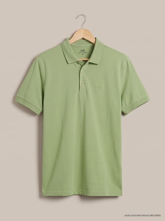 Maccali Açık Yeşil Erkek Yazlık Basic Polo Yaka Tişört
