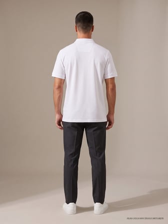 Maccali Beyaz Erkek Yazlık Basic Polo Yaka Tişört