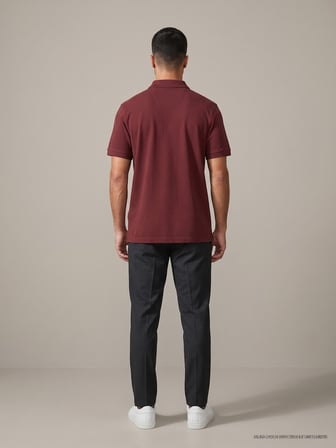 Maccali Bordo Erkek Yazlık Basic Polo Yaka Tişört