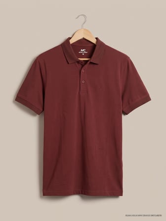 Maccali Bordo Erkek Yazlık Basic Polo Yaka Tişört