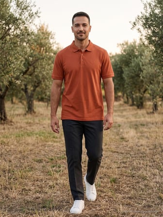Maccali Kiremit Erkek Yazlık Basic Polo Yaka Tişört