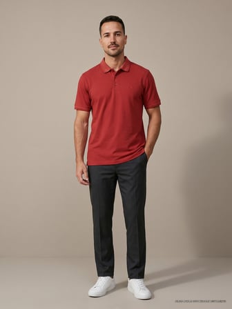 Maccali Kırmızı Erkek Yazlık Basic Polo Yaka Tişört