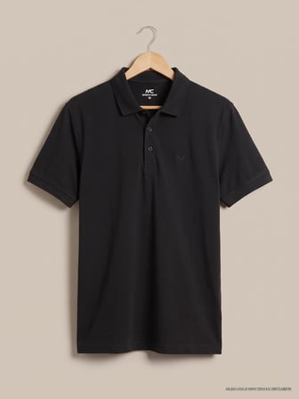 Maccali Siyah Erkek Yazlık Basic Polo Yaka Tişört
