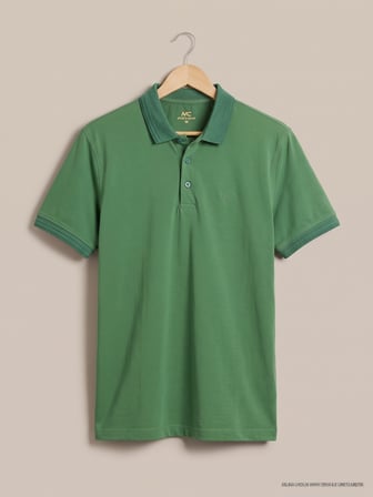 Maccali Yeşil Erkek Yazlık Basic Polo Yaka Tişört