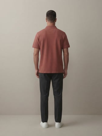 Maccali Bordo Erkek Pike Kısa Kollu Polo Yaka Tişört