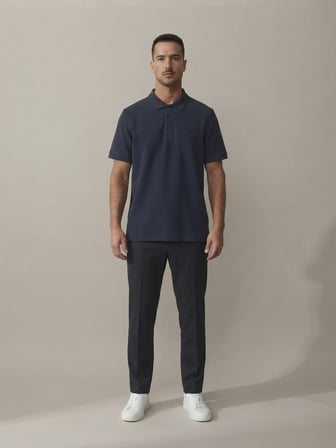 Maccali Lacivert Erkek Pike Kısa Kollu Polo Yaka Tişört