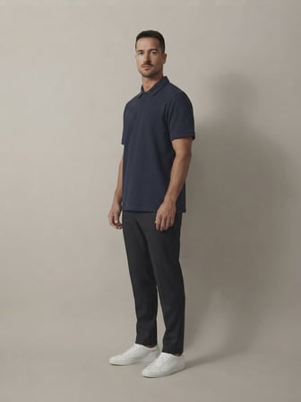 Maccali Lacivert Erkek Pike Kısa Kollu Polo Yaka Tişört