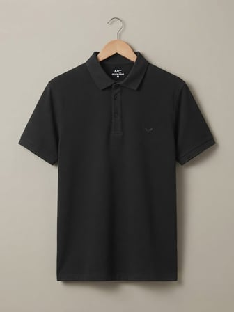 Maccali Siyah Erkek Pike Kısa Kollu Polo Yaka Tişört