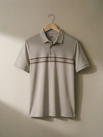 Maccali Gri Erkek Kısa Kol Çizgili Polo Yaka Tişört