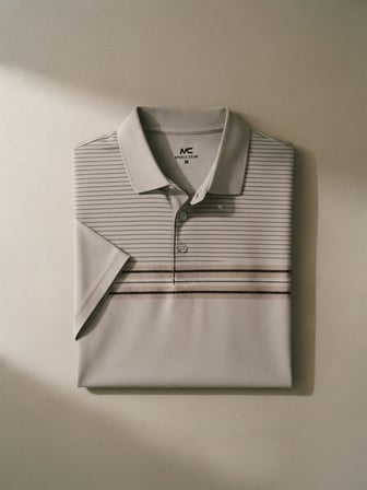 Maccali Gri Erkek Kısa Kol Çizgili Polo Yaka Tişört