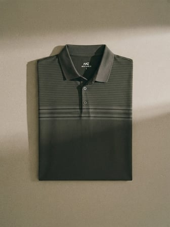 Maccali Haki Erkek Kısa Kol Çizgili Polo Yaka Tişört