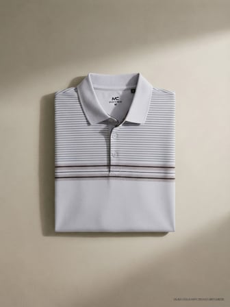 Maccali Lila Erkek Kısa Kol Çizgili Polo Yaka Tişört