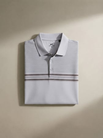 Maccali Lila Erkek Kısa Kol Çizgili Polo Yaka Tişört