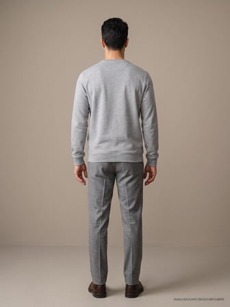 Maccali Açık Gri Erkek Selanik Bisiklet Yaka Sweatshirt